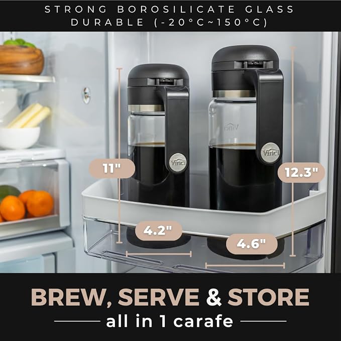 VINCI Cold Brew 360 Glass Coffee Maker – Patented Dual Filter Technology - Image 5