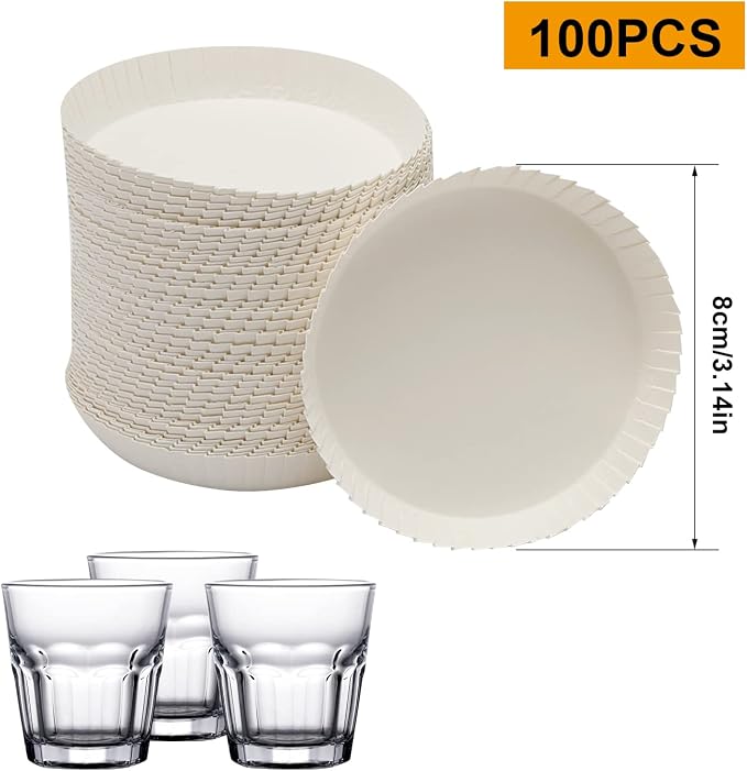 100pcs Disposable Cup Coverware 8 X 8cm Coffee Cup Drinking Lid Paper Cup Cap - Image 6