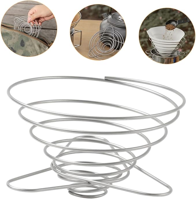 Angoily Coffee Filters Collapsible Dripper Stainless Steel Funnel Tea Slag - Image 5