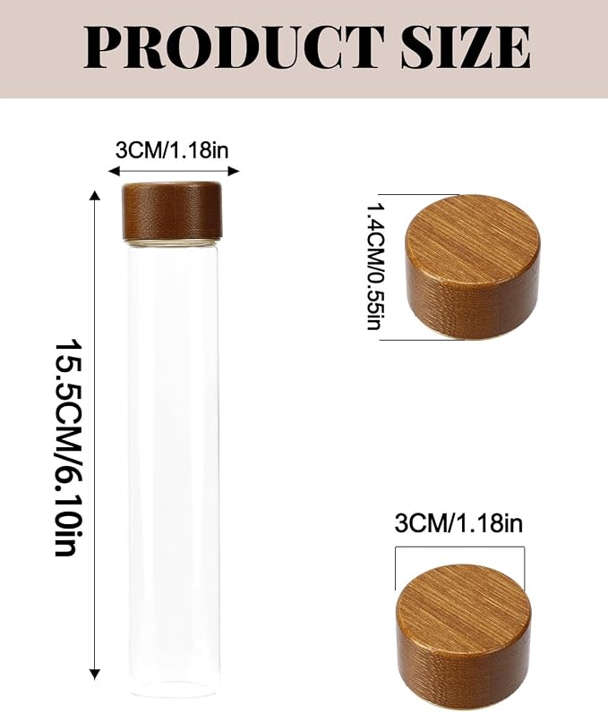 Coffee Bean Storage Tubes Refill Pack – 6pcs 80ml Airtight Glass Coffee Bean - Image 2