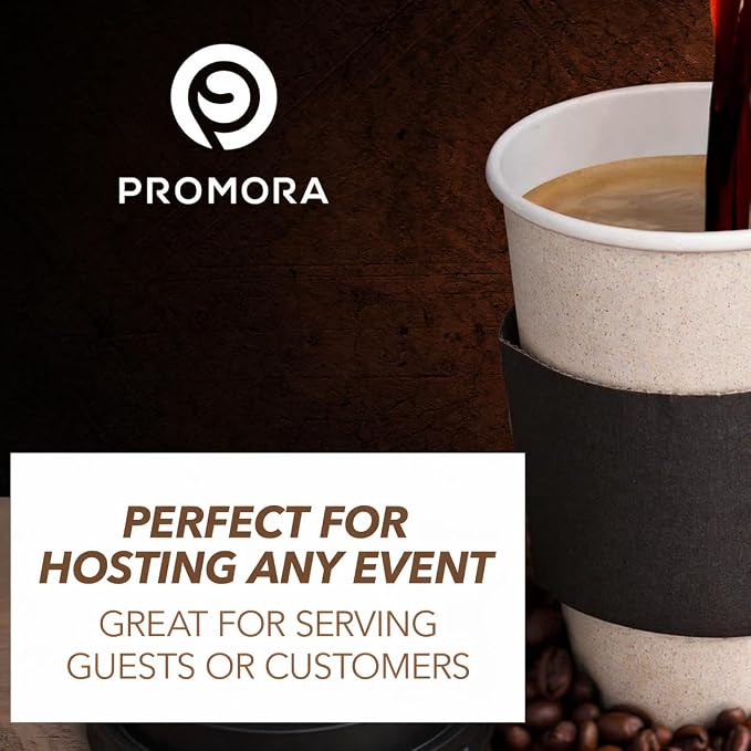 Promora 8 oz Disposable Natural Cream Coffee Cups - Image 4