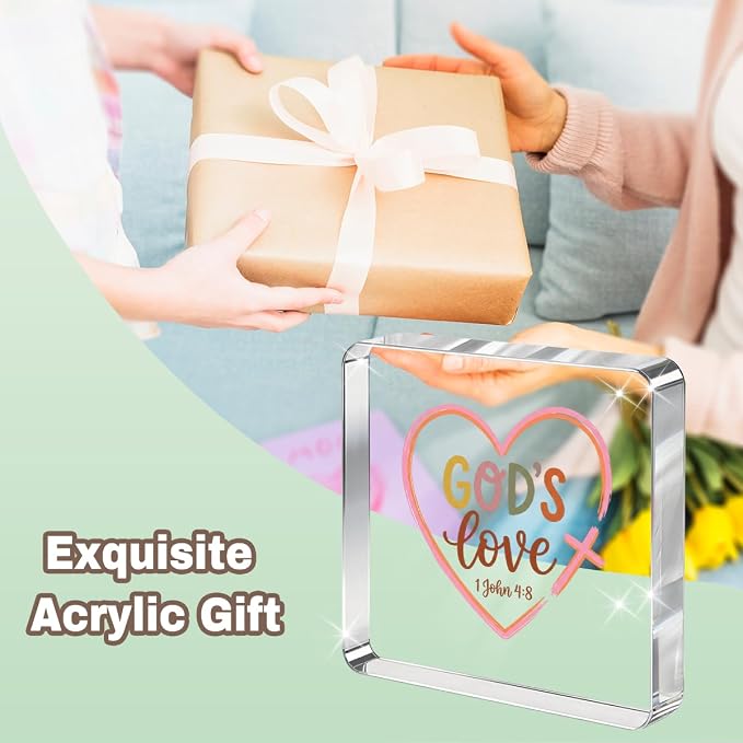 Christian Gifts for Women Desk Decor, Inspirational Religious Decor Acrylic Sign - Image 6