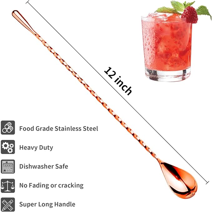 12 Inches Bar Spoon, Long Handle Mixing Stirrers - Image 2