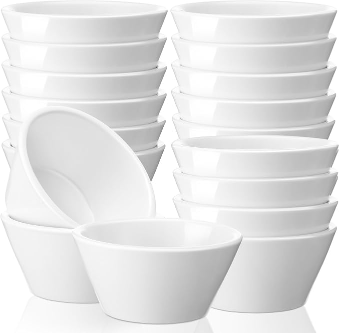 Domensi 18 Pcs 8 oz Porcelain Bowls Small Dessert Bowls Porcelain Broth Cups by Domensi