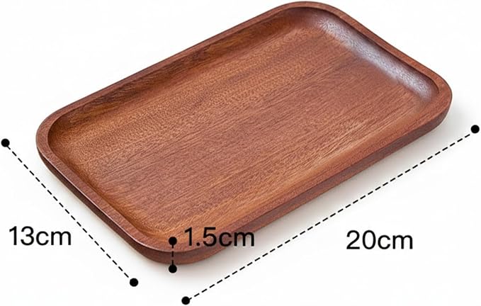 Wooden Serving Tray for Coffee Table Decorative Trays, Rectangular Solid Wood - Image 5