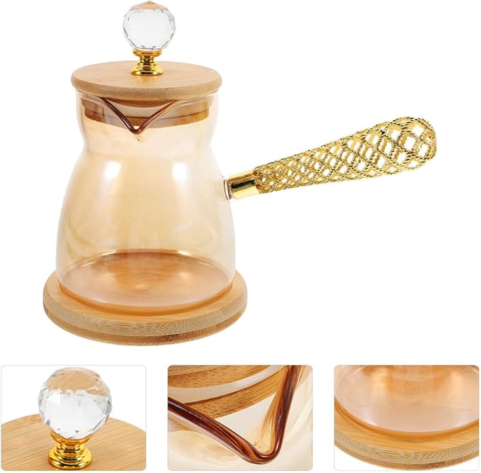 Garneck 2pcs Turkish Coffee Maker Set 350ml, Glass Side Handle Coffee Decanter - Image 8