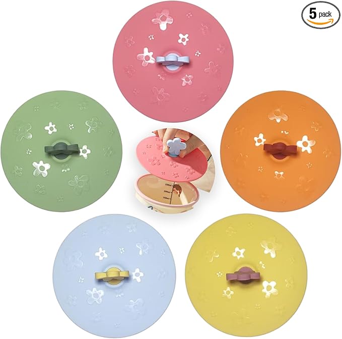 flower Silicone Cup Covers, Flexible Mug Covers, Tea Pots, Hot Cup Lids by MAQMAQQ