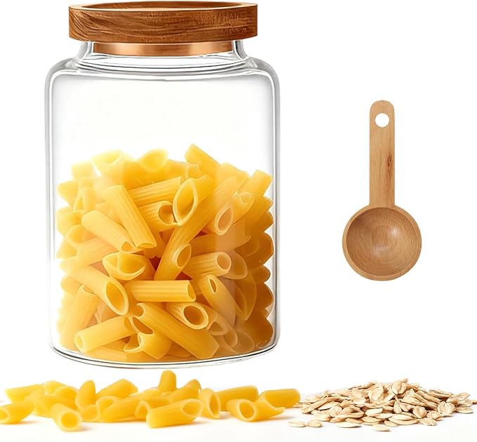 Glass Coffee Storage Jar with Lids Spoon Kitchen Borosilicate Glass Food - Image 2