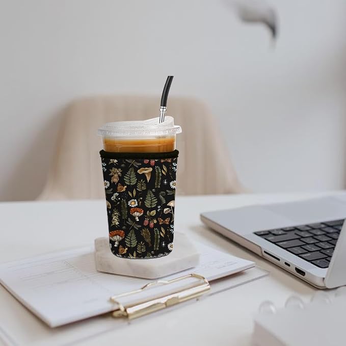 Reusable Insulated Neoprene Iced Coffee Cup Sleeve, Durable Drink Sleeve - Image 2