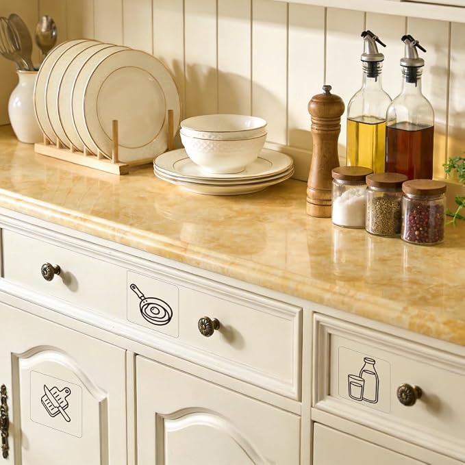 100 Pcs Kitchen Cabinet Labels, 20 Designs Transparent Storage ID Stickers - Image 5