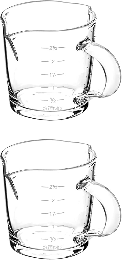 QWORK Espresso Shot Glass with Handle, 2 Pack 3-Ounce Double Spout Glass - Image 5