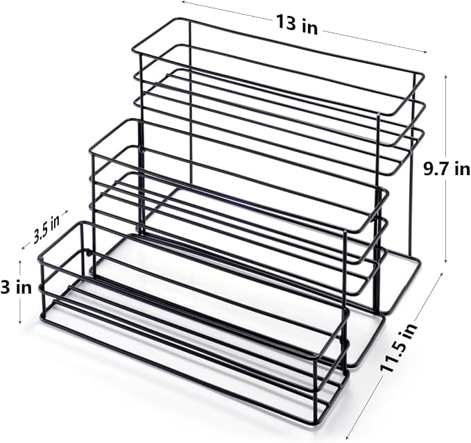 kimilus 12 Bottle Capacity Coffee Syrup Organizer 3 Tier Coffee Syrup Stand - Image 2