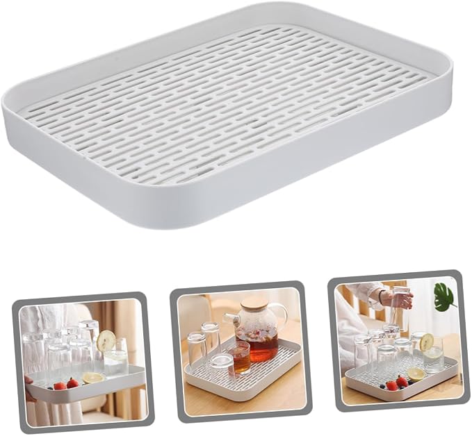 IMIKEYA Double Layer Drain Storage Tray Dish Tray Drip Small Dish Rack Drainer - Image 9