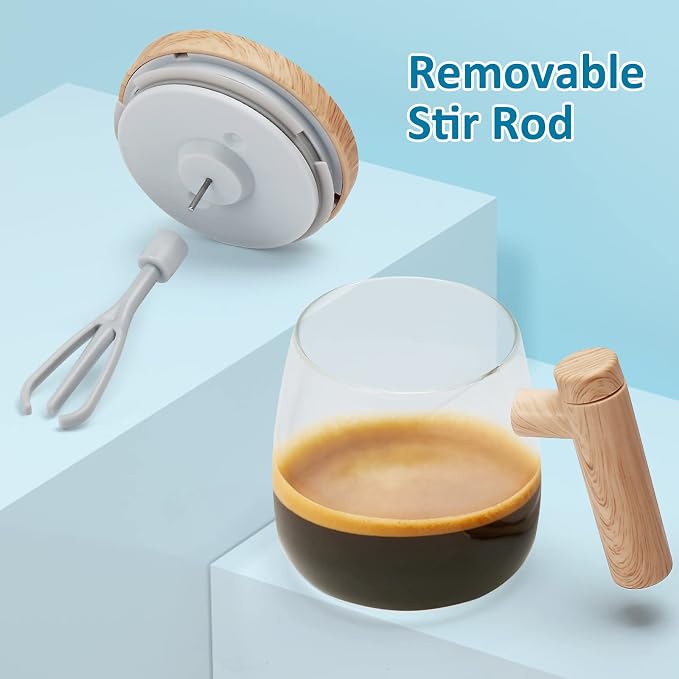 Self Stirring Coffee Mug, Glass Electric Self Mixing Cup - Image 4