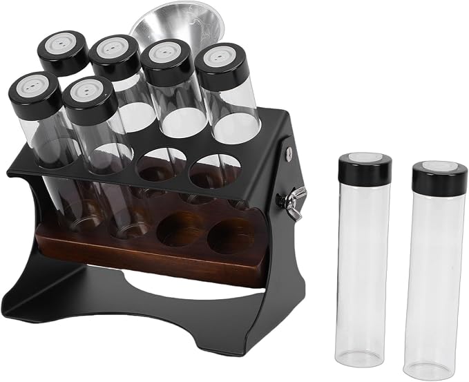 banapoy Single Dose Coffee Bean Storage Tubes and Stand, Adjustable Large by Facilitateyourlife