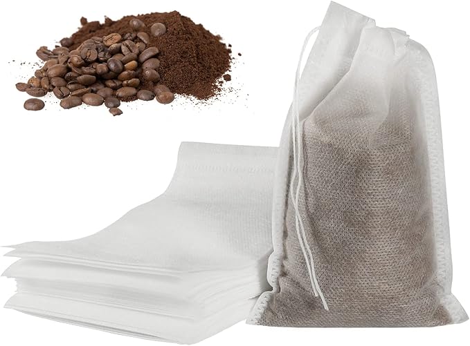 50pcs No Mess Cold Brew Bags, 4x6 inch Disposable Coffee Filter Bag Fine Mesh by HRXPackage-ForAllYourPackagingNeeds