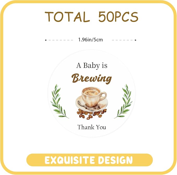 50pcs Coffee Brewing Stickers, Coffee Thank You Stickers Labels - Image 2