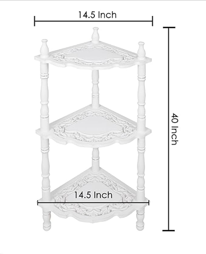 Corner Book Shelf, Corner Table, Corner Shelf Stand, Bathroom Corner Shelf - Image 3