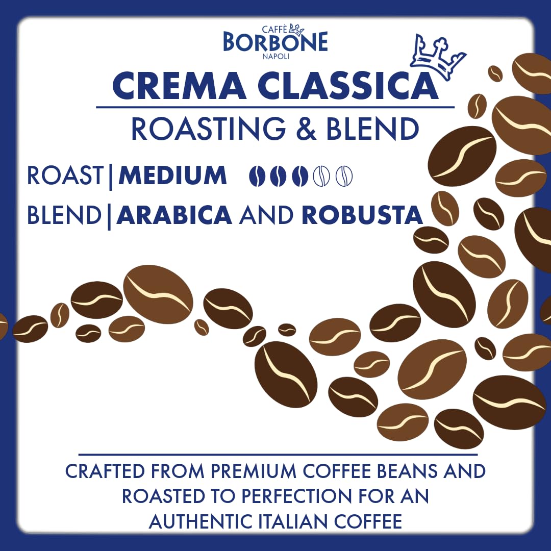 Caffe Borbone Aluminum Coffee Pods Compatible with Nespresso Original Machines, Crema Classica, Medium Roast, Rich and Velvety, Genuine Italian Coffee - NOT compatible with Vertuo - 100 Count