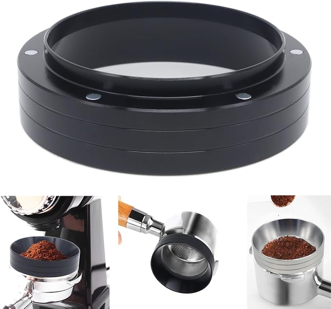 53mm Magnetic Espresso Dosing Funnel Lightweight Aluminum Coffee Dosing Ring by Evaty