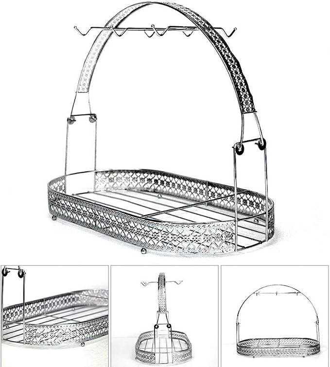 Mug Holder Coffee Cup Holder Stand Dishes Organizer Wrought Iron Mug Drainer - Image 2