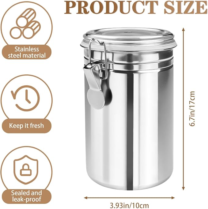 Stainless Steel Coffee Canisters - Image 2