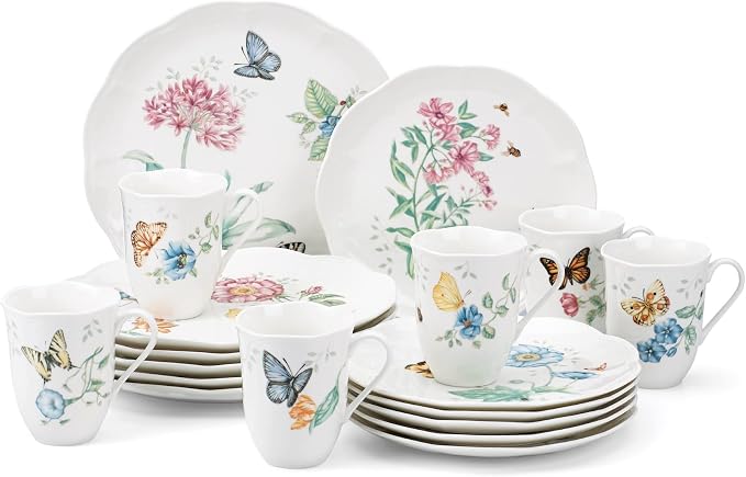Lenox Dinnerware Set, Butterfly Meadow 18-Piece Set, Service by Lenox