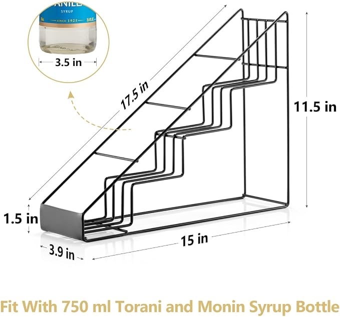 kimilus Coffee Syrup Rack for Coffee Bar Accessories, Fits - Image 2