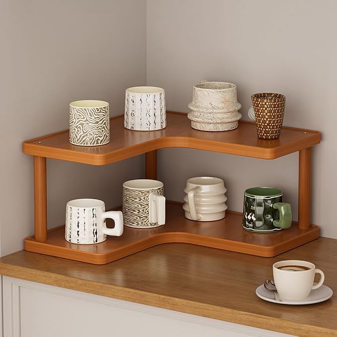 2-tier Kitchen countertop corner spice rack, household Cupboard Cabinet coffee by Unknown