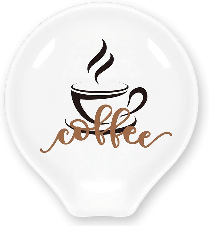 Coffee Ceramic Spoon Rest, Funny Spoon Holder by YROVWENQ