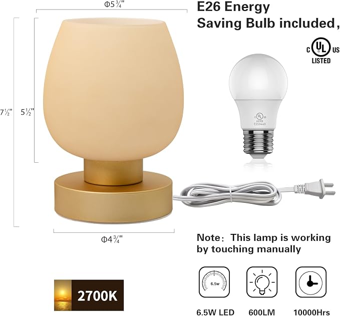 Touch Bedside Table Lamp - Image 6