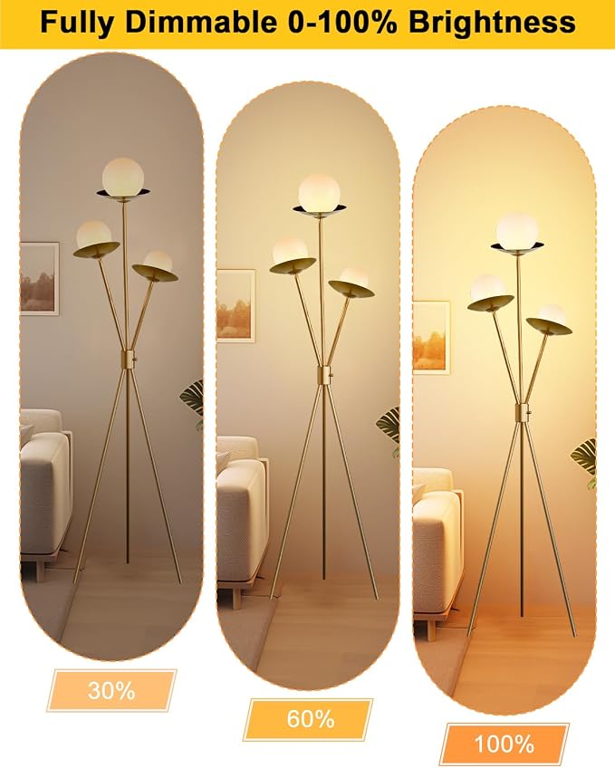 Lightdot Tripod Floor Lamp Dimmable Globe Floor Lamps - Image 2