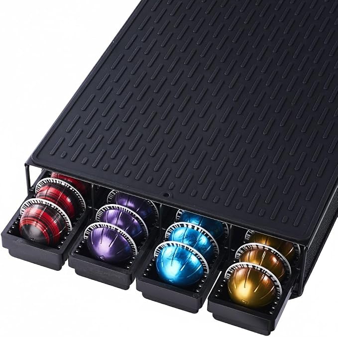 Coffee Pod Drawer Holder With 15''*11'' Coffee Mat Compatible with Nespresso by MEAERTON