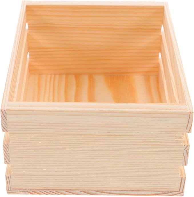 Mini Pine Wood Crate, 6.5" x 4.1" x 3.5" Small Wooden Storage Box - Image 8