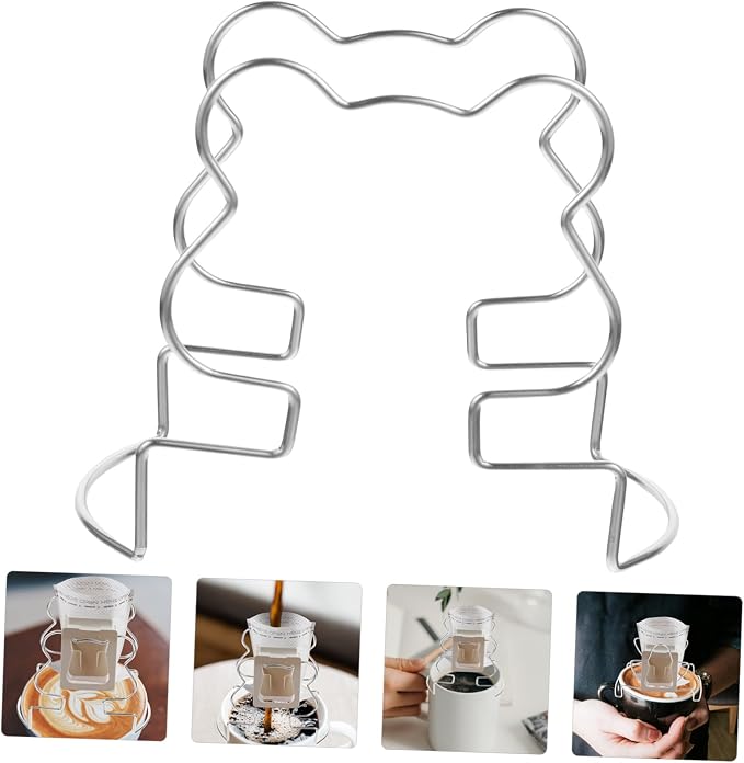 Luxshiny 1pc Stainless Filter Holder Unbleached Filters Drip Bag Rack Hanging - Image 2