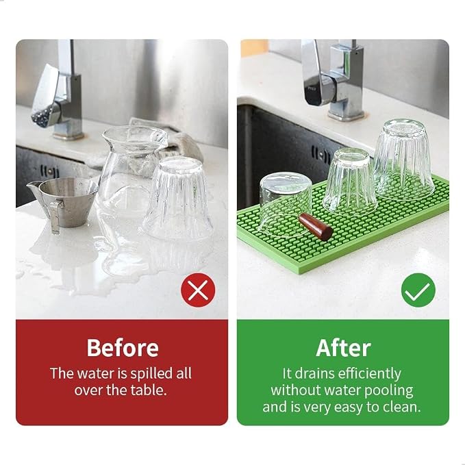 watchget Green Silicone Coffee Bar Mat - Image 3