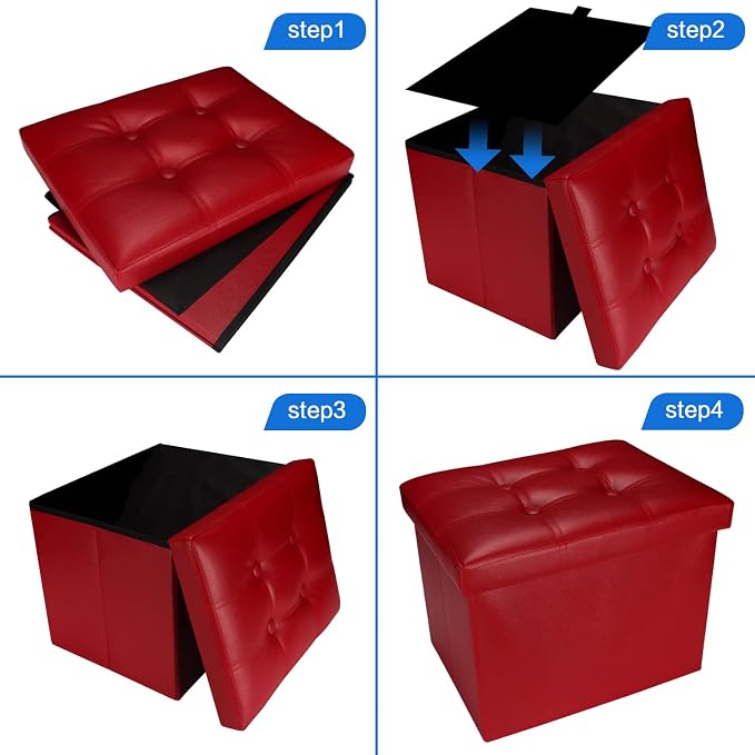 Bsketa Storage Ottoman, Folding Foot Stool - Image 7