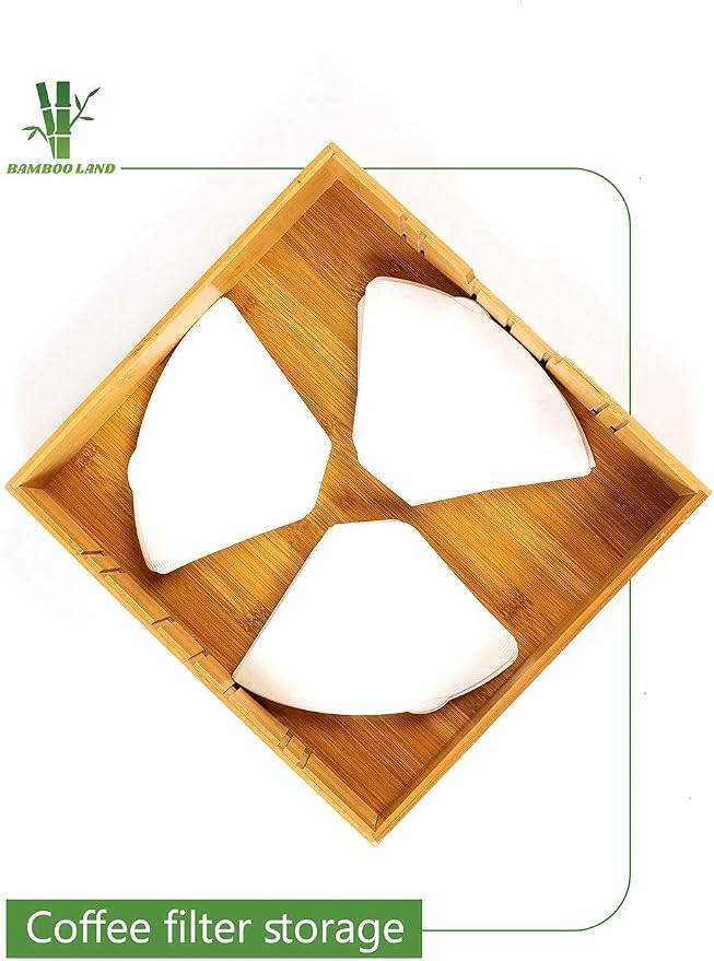 Bamboo Land- Bamboo K Cup Holder, 4 Adjustable Dividers, 36 K Cup Pod Storage - Image 7