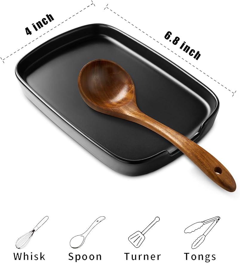 ABRUTY Spoon Rest for Stove Top, Ceramic Spoon Holder for Counter, Modern - Image 2