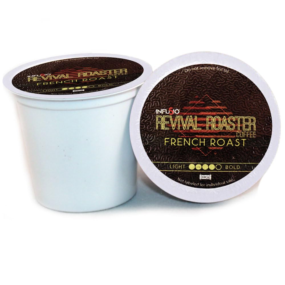 InfuSio Coffee Pods – 96 Count, French Roast (Dark Roast Coffee) Single Serve Coffee Pods for Keurig K Cup® Brewers, Compatible with Keurig 2.0 Brewers