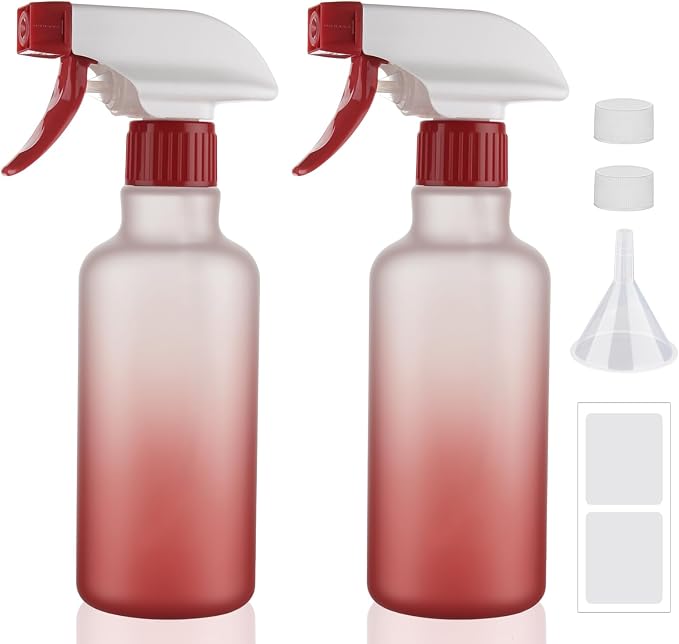 Plastic Spray Bottles 12oz 2 Pack Adjustable Mist/Stream Spraying Heavy Duty by Hethyo