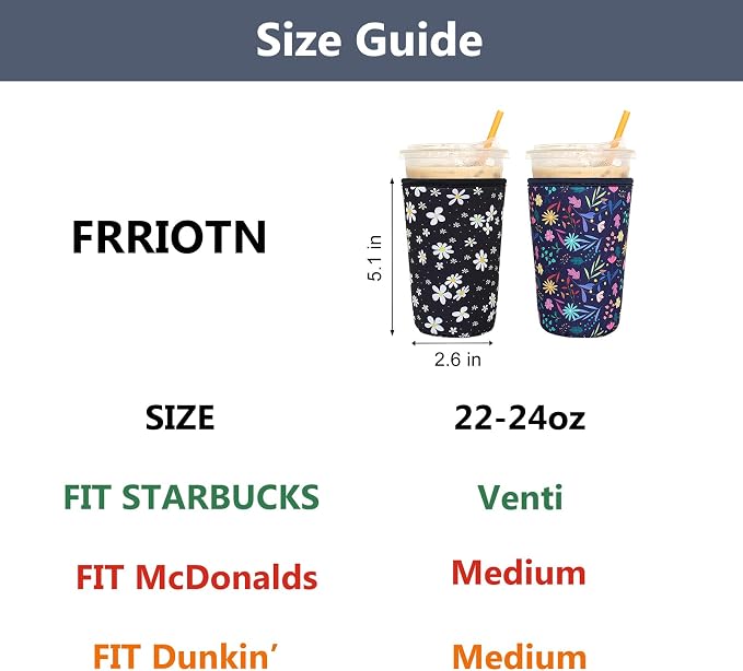 2 Pack Reusable Iced Coffee Sleeves - Image 2