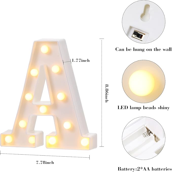 Mudder 3 Pcs Bar Sign for Home Bar Accessories Light Up LED Letter Decor Word - Image 2