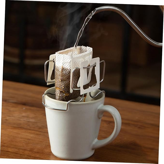 3sets Hanging Ear Coffee Dripper Holder Tray Portable Filter Bag Stand - Image 2