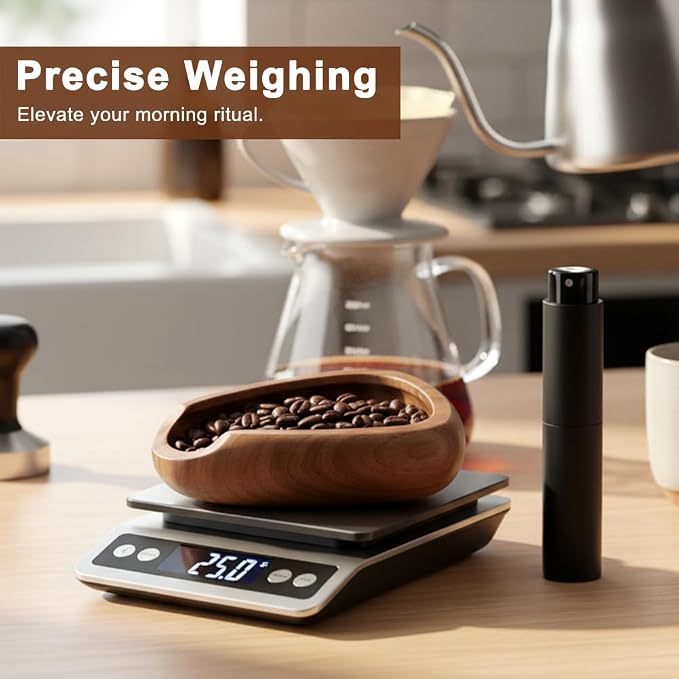 Coffee Bean Dosing Cup Set, Walnut Wood Espresso Dosing Cups - Image 3