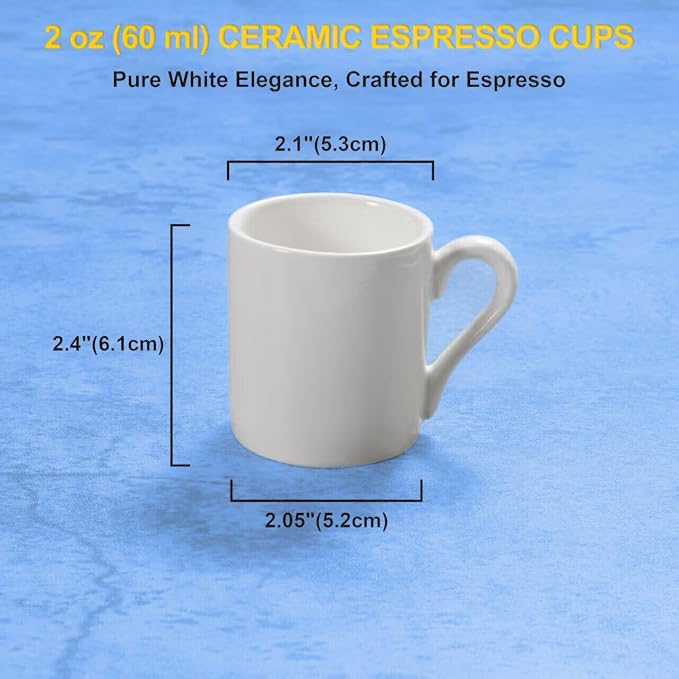 Pure White Ceramic Espresso Cup, set of two - Image 3