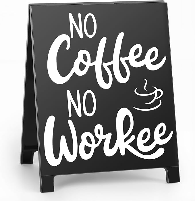 No Coffee No Workee Desk Decor Sign Retro Coffees Shop Table Display by Funnysignsandcozydecorgiftsforyourspacethatspeakyourmind