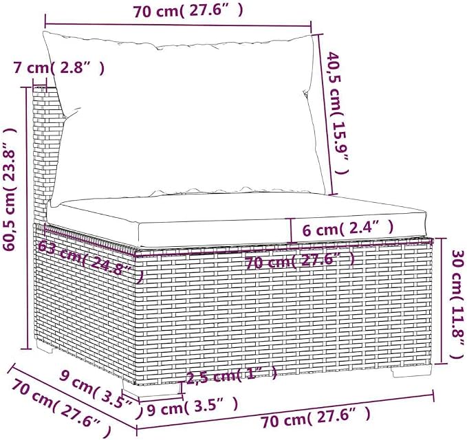 4 Piece Garden Lounge Set, Modular Poly Rattan Seating - Image 7