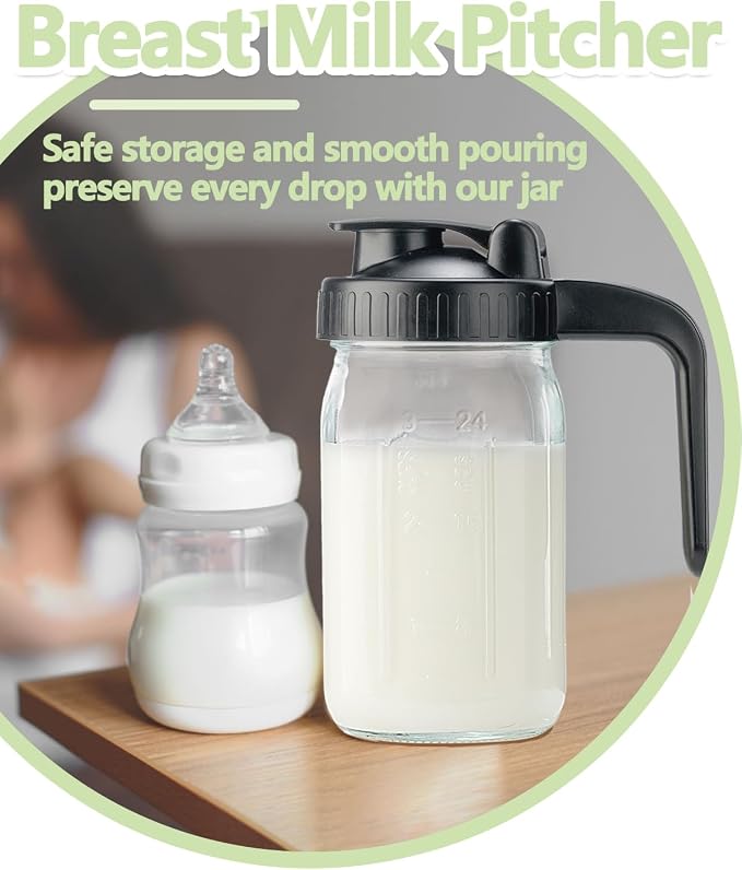 2 Pack 32oz Glass Pitcher with Lid & V-shaped Pour Spout - Image 6