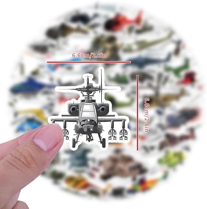 60Pcs Helicopter Stickers, Waterproof Vinyl Military Aircraft Decals - Image 3